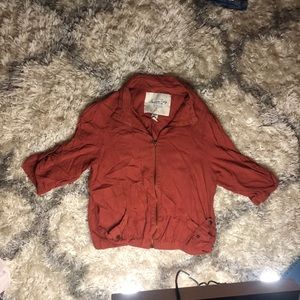 Adorable cropped burnt orange zip up!